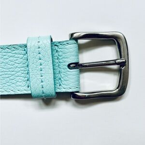 Talbots | Mint Pebble Leather Belt | Aqua Pop Minimalist Classic